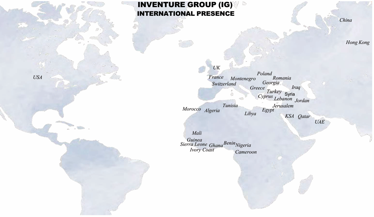Inventure international presence map
